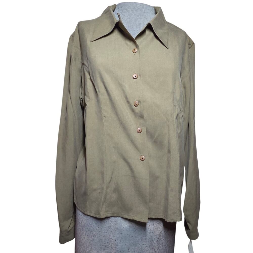 Green Silk Blouse Size 8 New with Tag